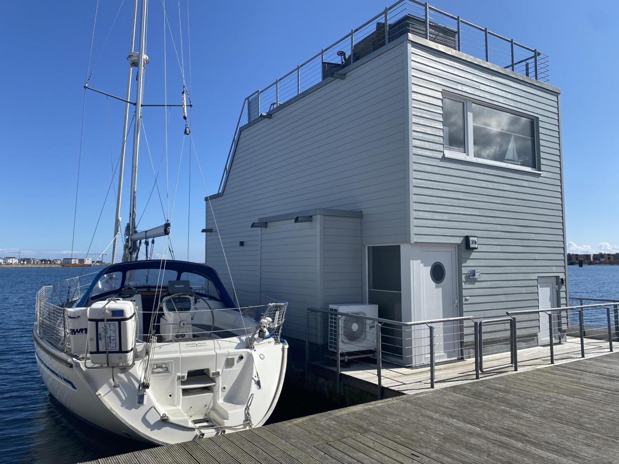 Schwimmendes Ferienhaus Antares One By Seeblick Ferien Oro, Rundum Wasser, Sauna Olpenitz Exterior foto